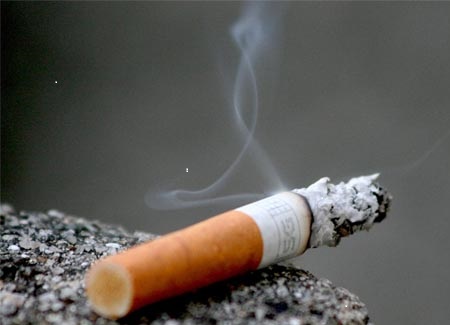 cigarette almost smoked through