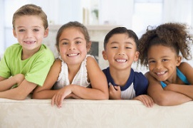 children smiling happily