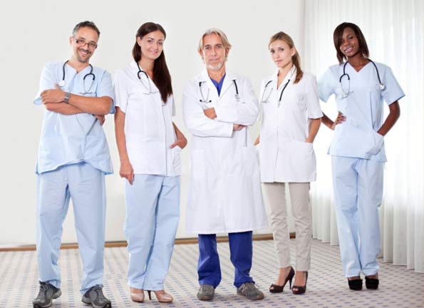 five dentists smiling